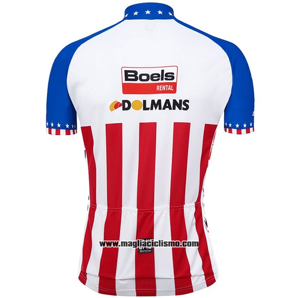 2017 Abbigliamento Ciclismo Boels Dolmans Campione Stati Uniti Manica Corta e Salopette